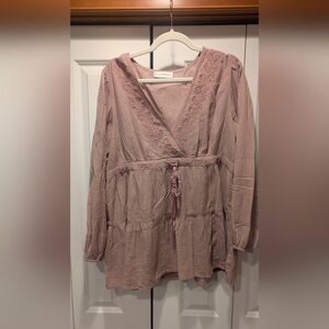 Lucky Brand Mauve Tunic Top Size XL